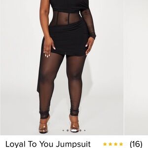 Fashion Nova Loyal To You Black Sheer One-Arm Jumpsuit